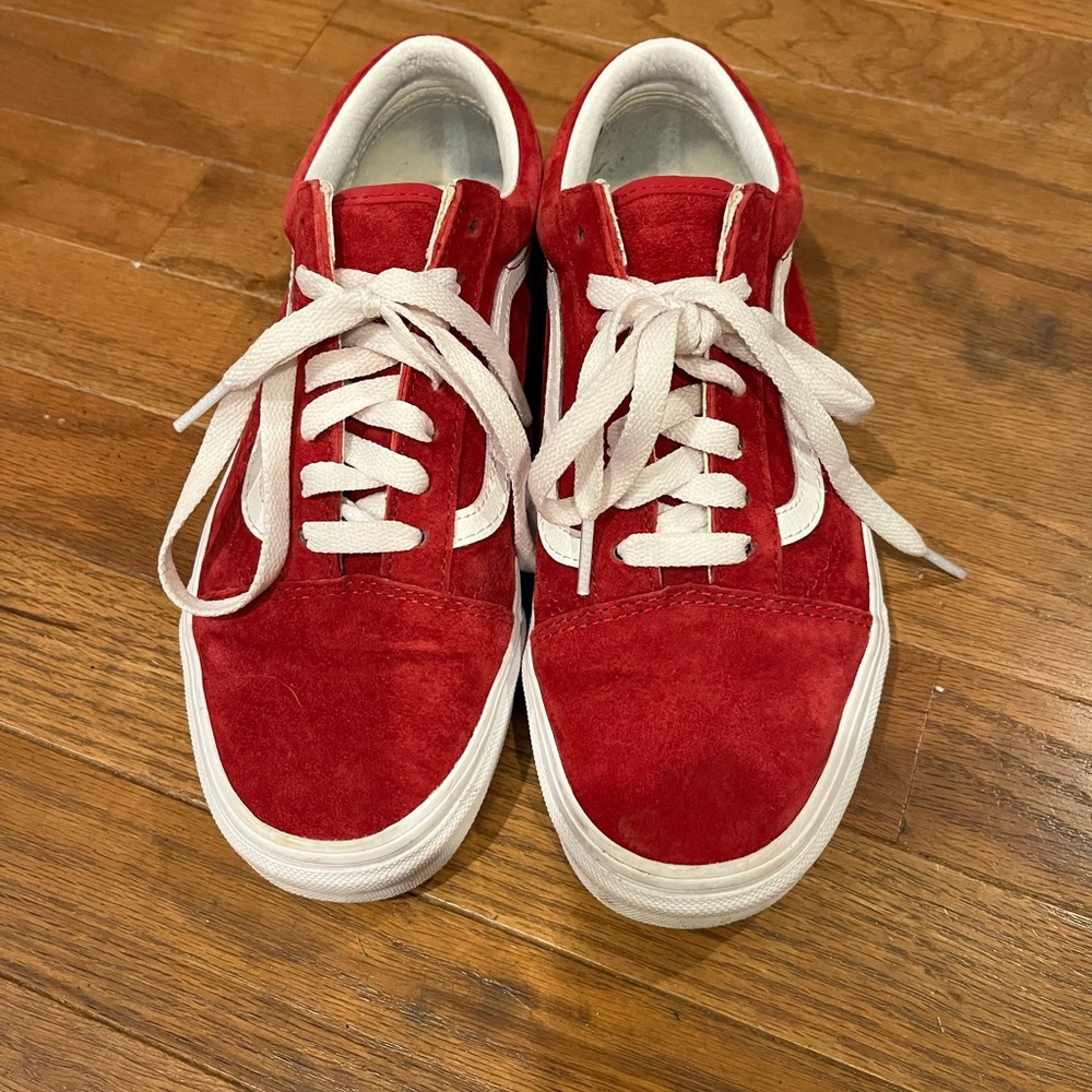 Red Suede Old Skool Vans